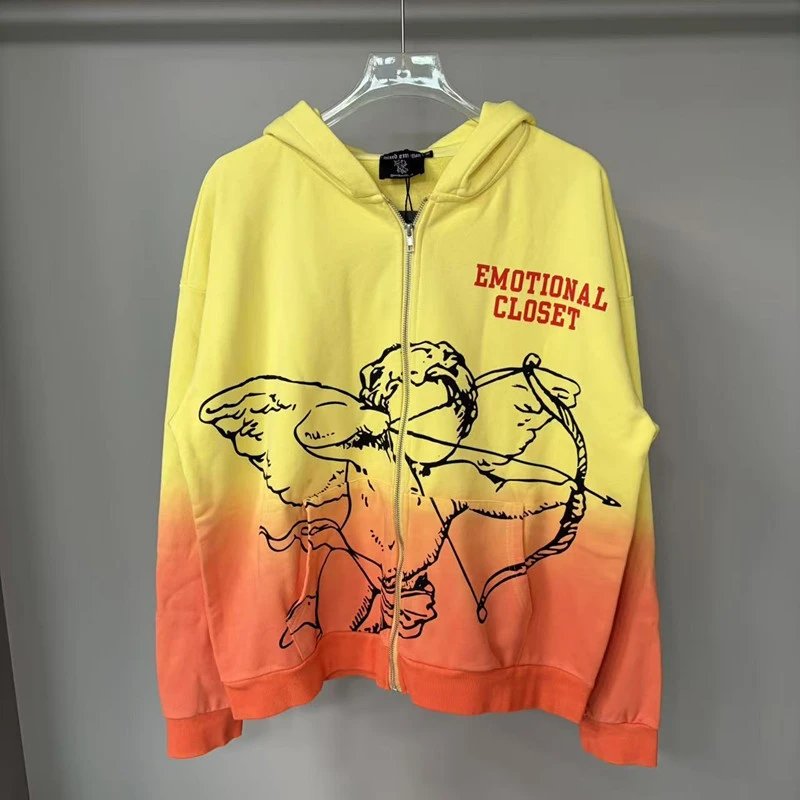 Mixed Emotion Gradient Hoodie Yellow/Orange - High Quality Product Image - Cnfans