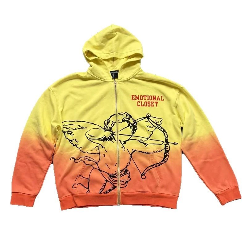 Mixed Emotion Gradient Hoodie Yellow/Orange - Gallery Image 5 - Detailed View