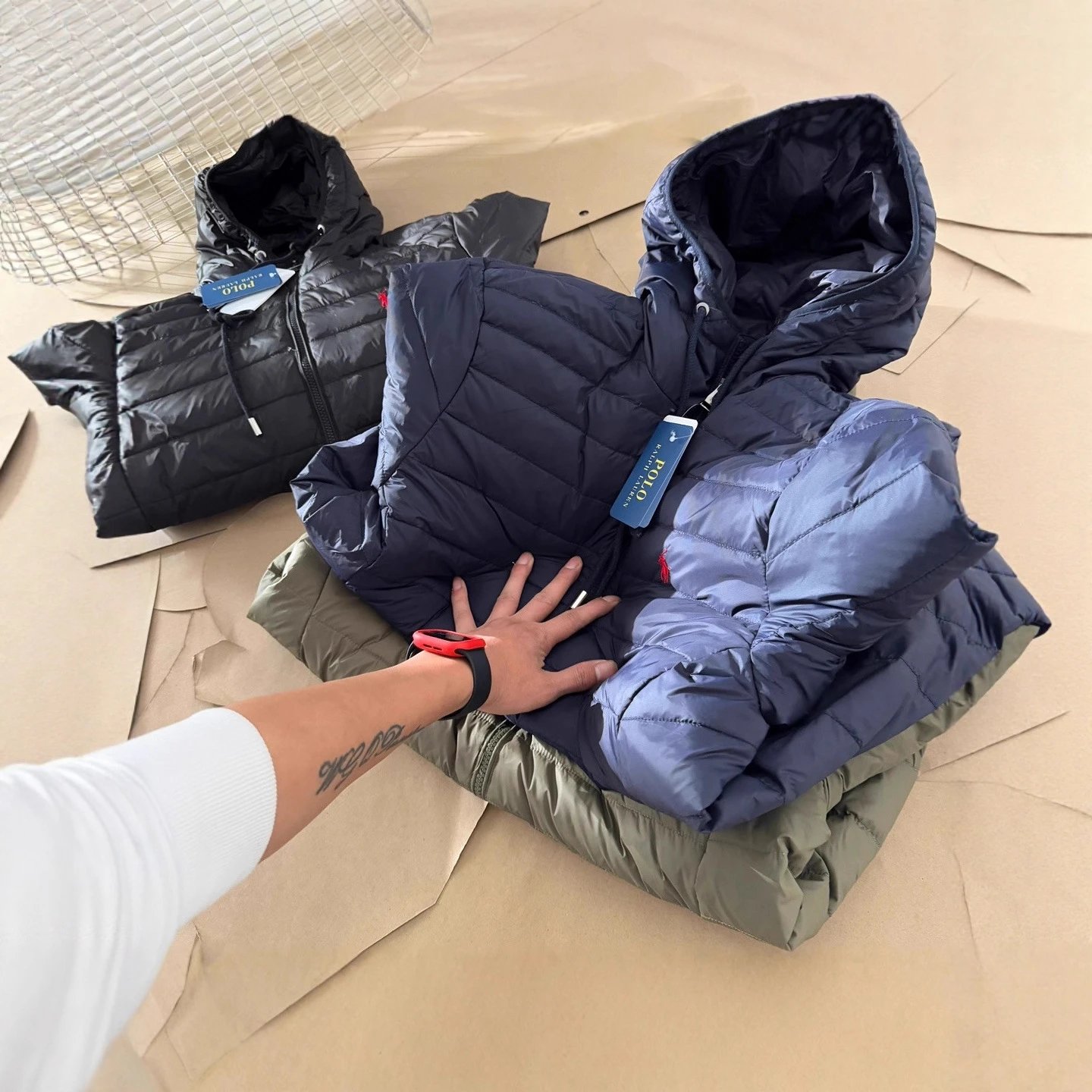 Ralph Lauren Lightweight Hooded Jacket Navy - Gallery Image 3 - Detailed View