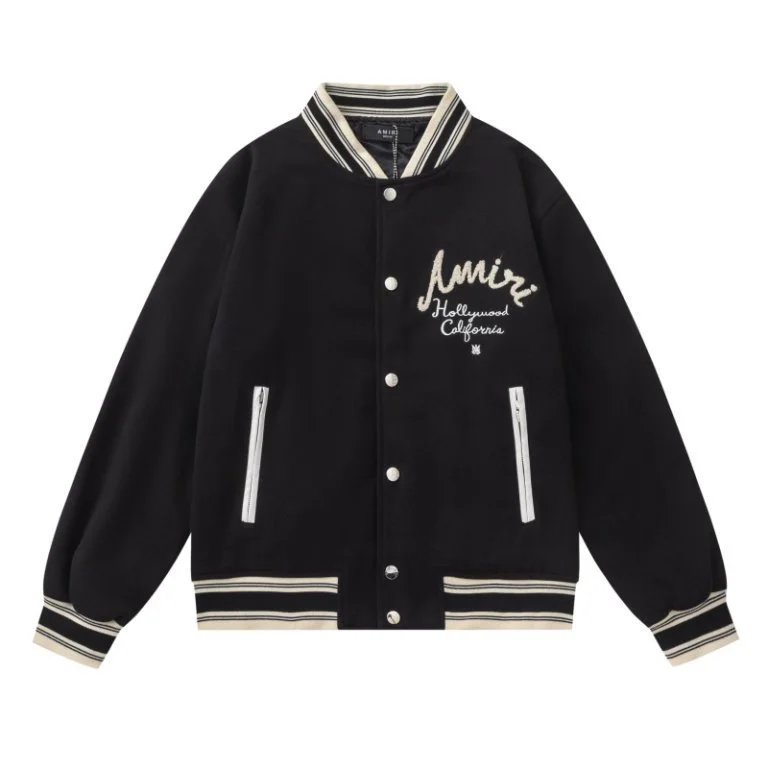 Amiri Letterman Jacket Navy/Black - Gallery Image 5 - Detailed View
