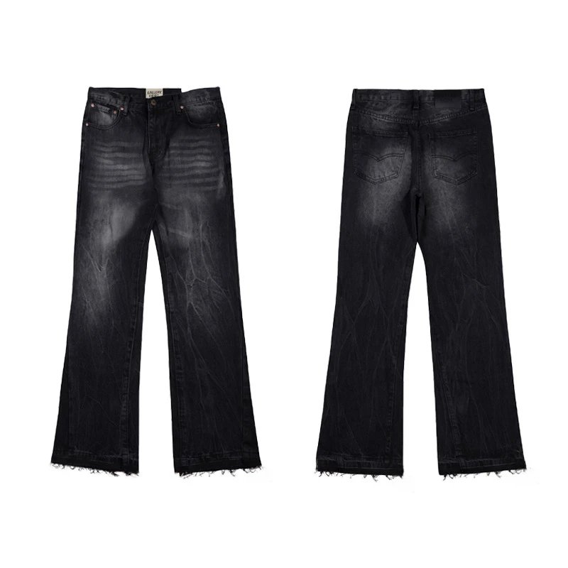 Vintage Flare Denim Trousers Charcoal - Gallery Dept - Cnfans - $41.61