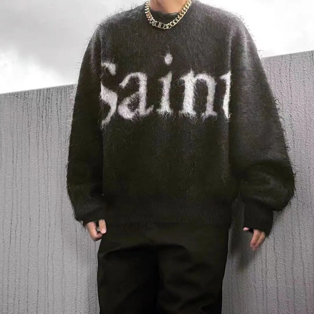 Saint Vintage Skeleton Knit Sweater Black - Gallery Image 4 - Detailed View