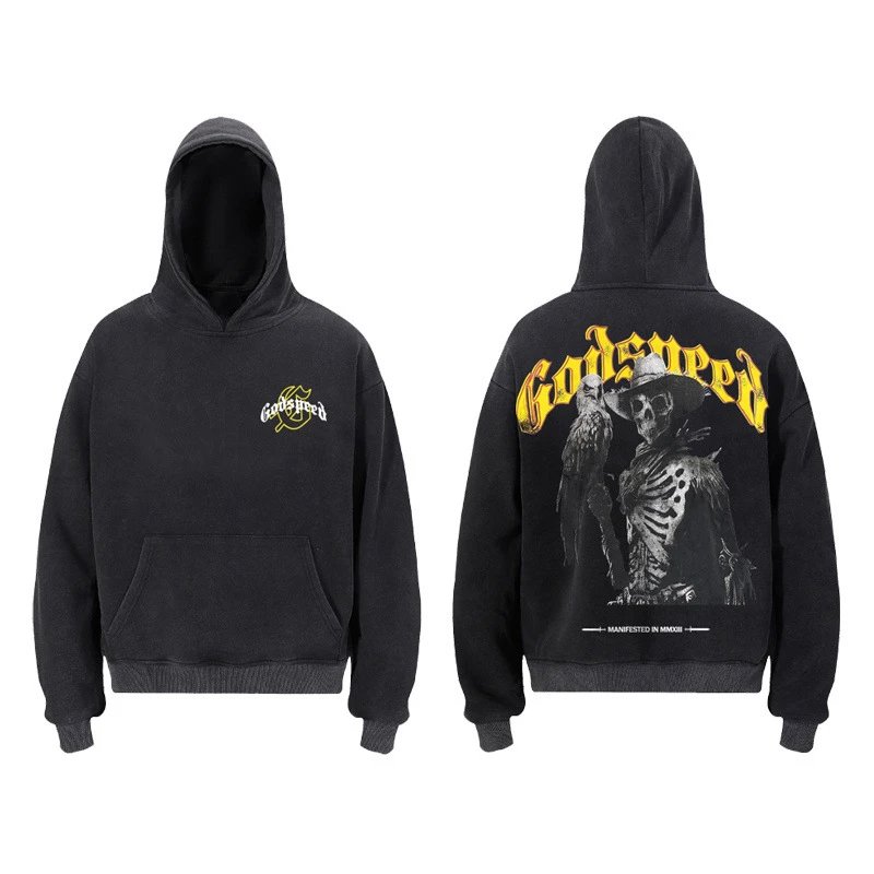 Godspeed Graphic Washed Hoodie MultiColor - Gallery Image 3 - Detailed View