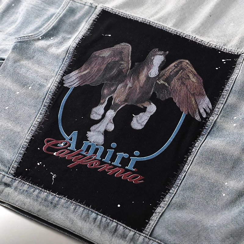 Amiri Pegasus Denim Jacket Blue - Gallery Image 3 - Detailed View