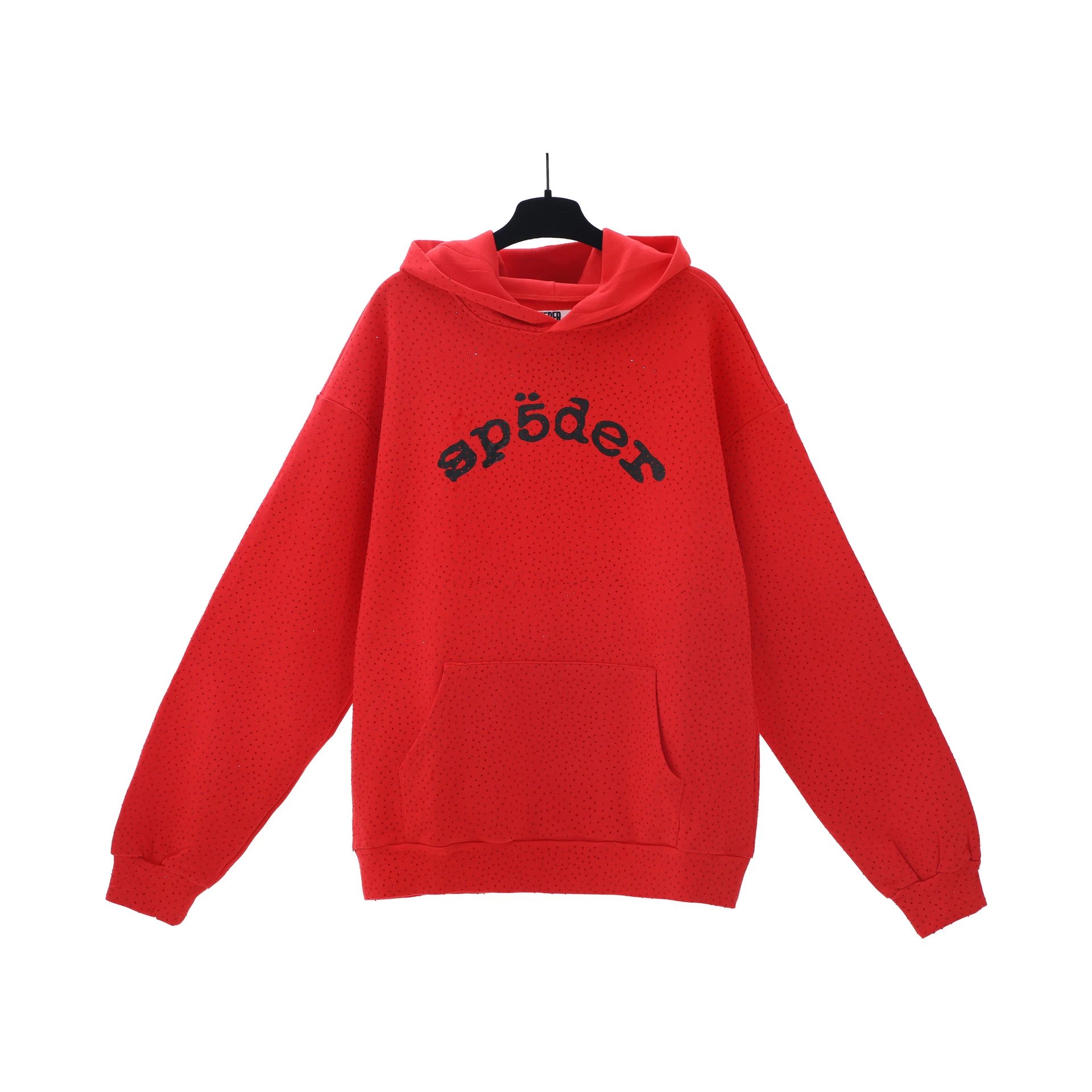 High-Street Rhinestone Hoodie Scarlet - Sp5der - Cnfans - $41.61