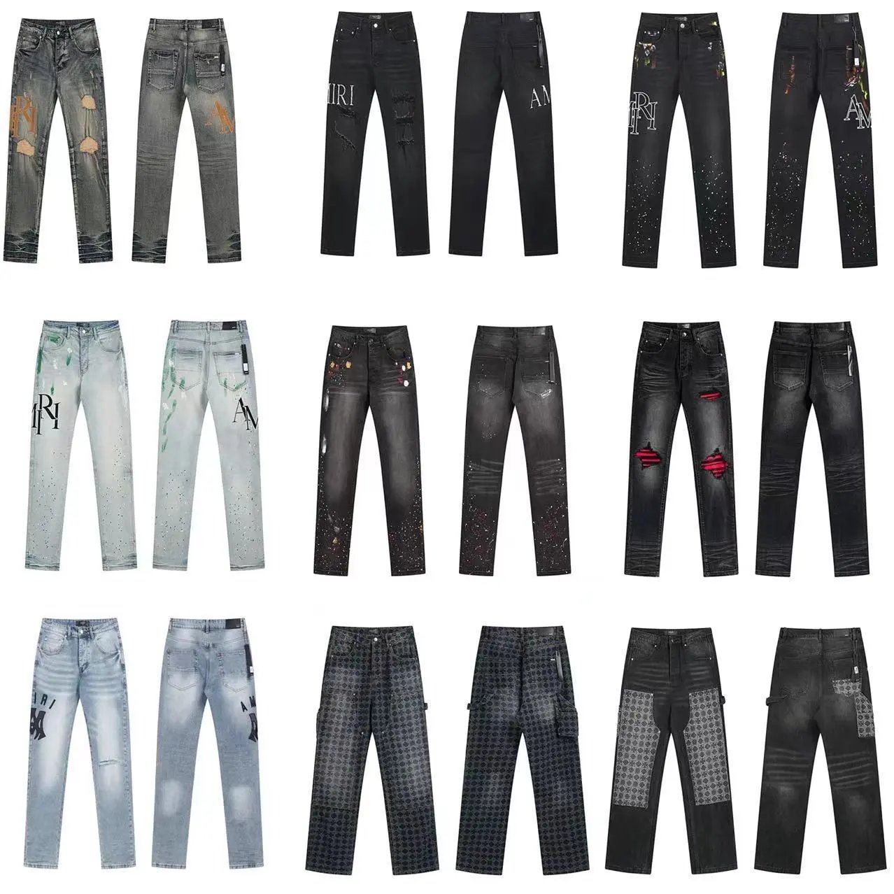 Amiri Embroidered Distressed Jeans Multicolor - High Quality Product Image - Cnfans