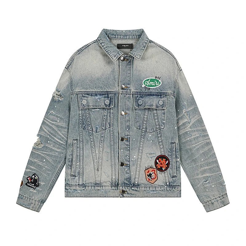 Amiri Pegasus Denim Jacket Blue - Gallery Image 5 - Detailed View