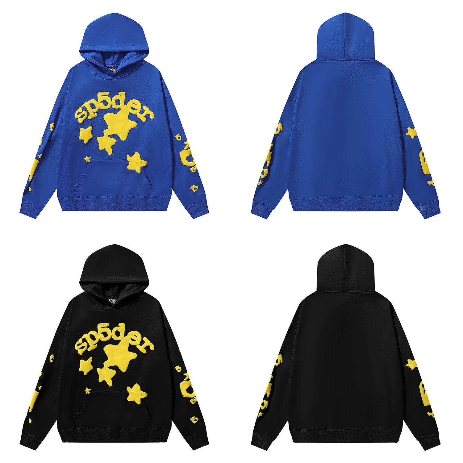 High Street Star Print Hoodie Set in Onyx Black - Gallery Image 5 - Detailed View