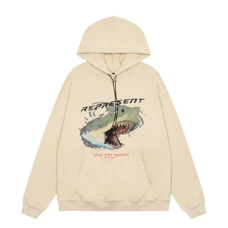 Represent Washed Shark Hoodie Multicolor - Gallery Image 3 - Detailed View