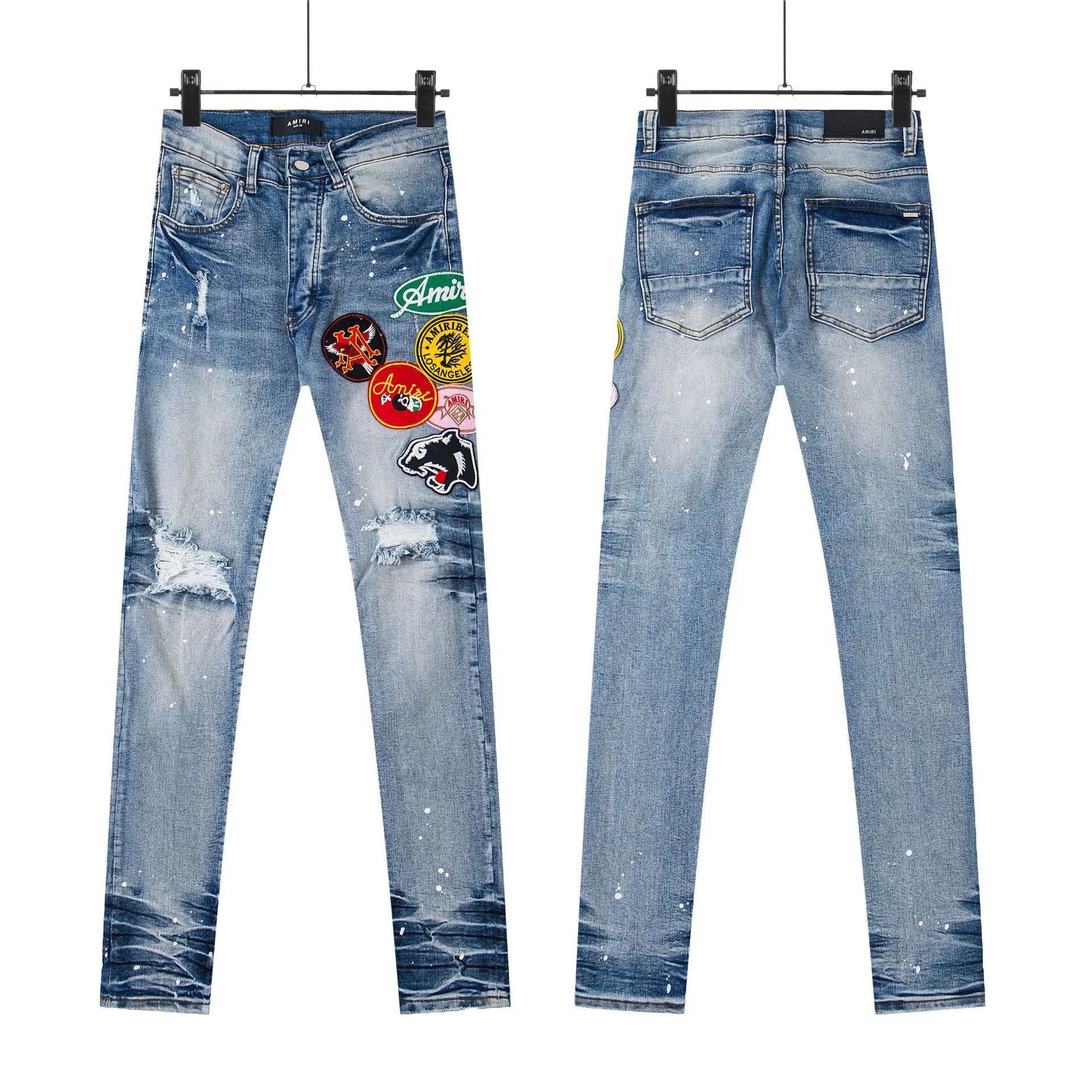 Amiri Embroidered Distressed Jeans - Gallery Image 2 - Detailed View