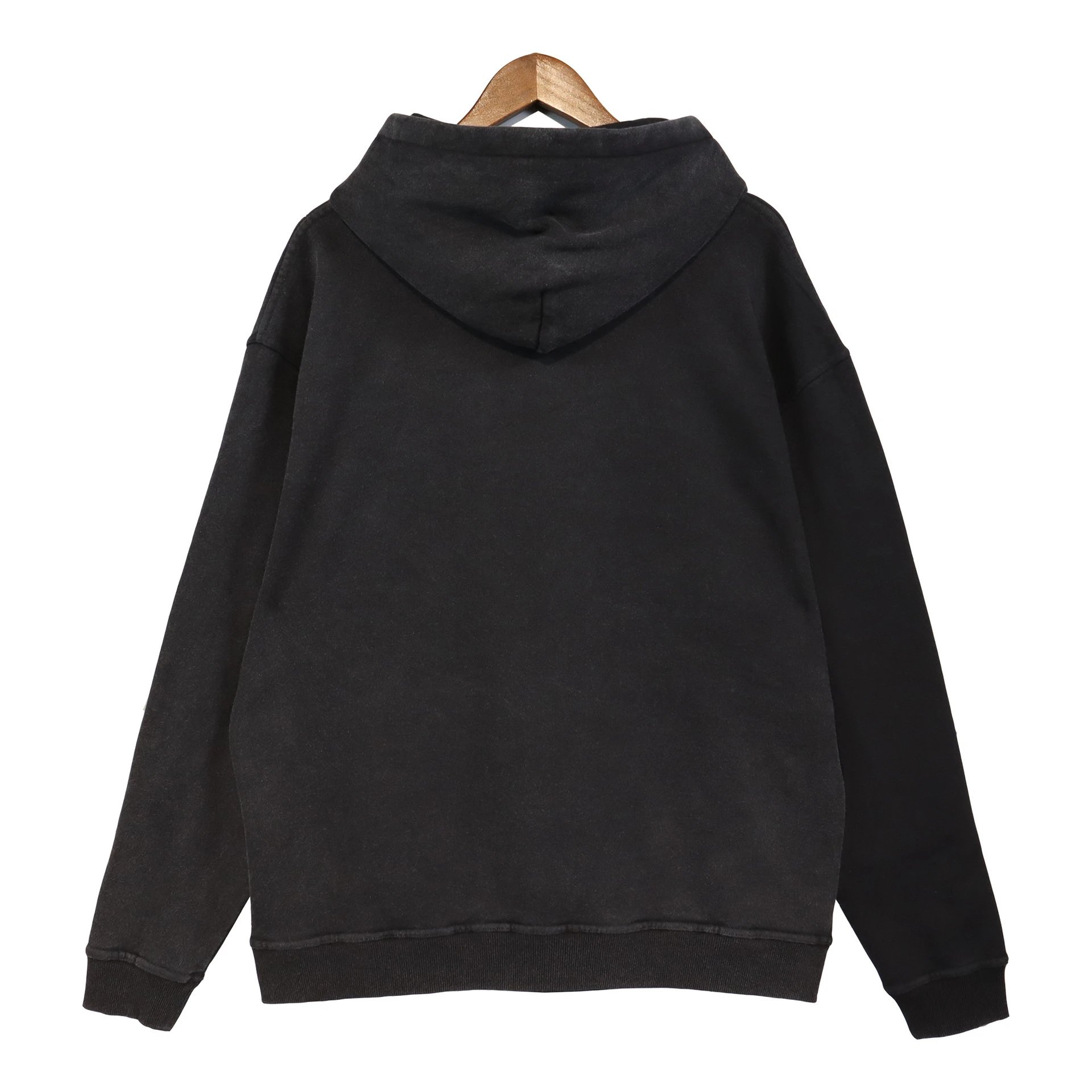 Represent Shark Washed Hoodie Black - Gallery Image 4 - Detailed View