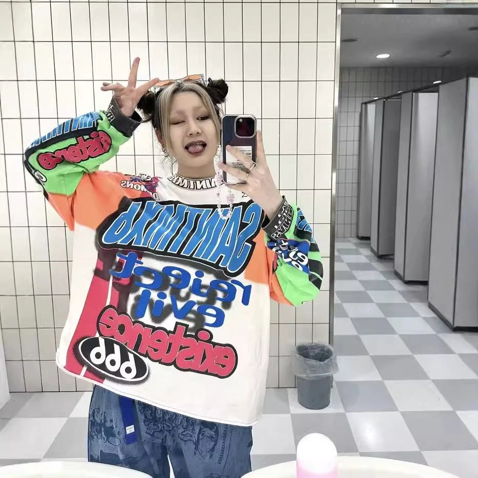 Saint Graffiti Long Sleeve Tee Multicolor - Gallery Image 2 - Detailed View