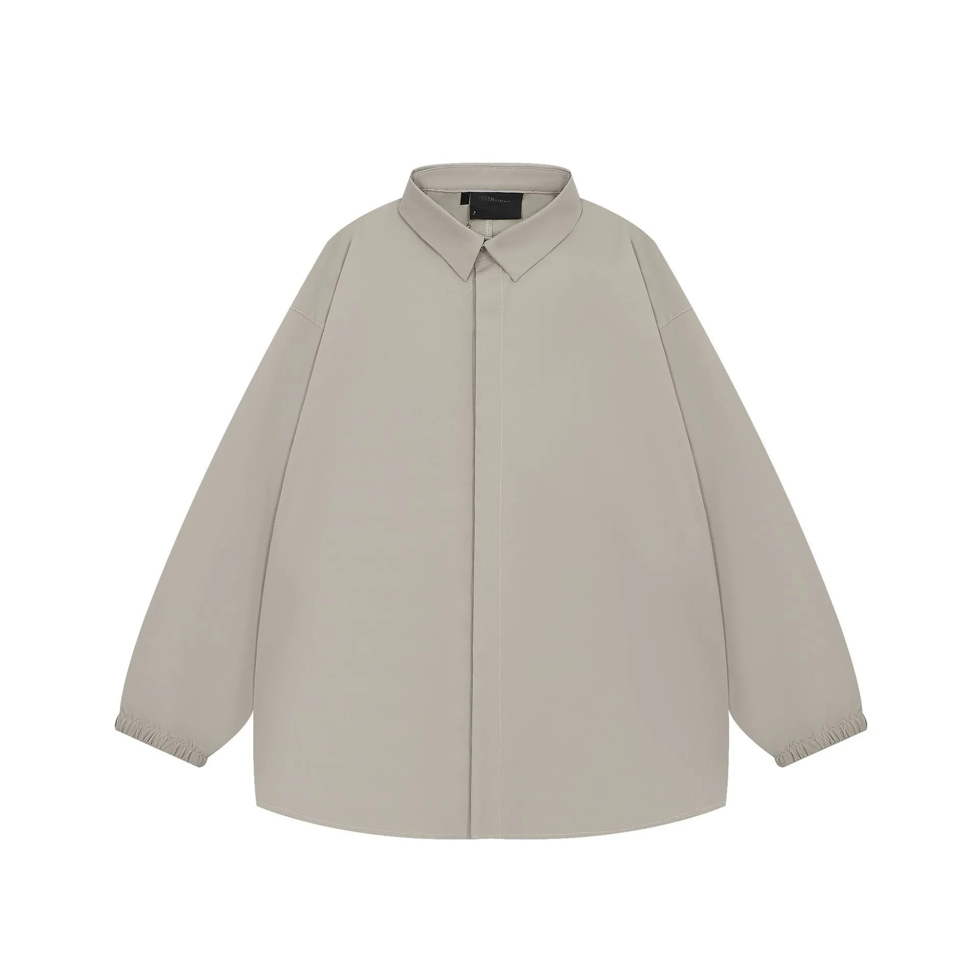 Unisex Streetwear Oversized Long Sleeve Shirt Taupe - Related Product - Cnfans