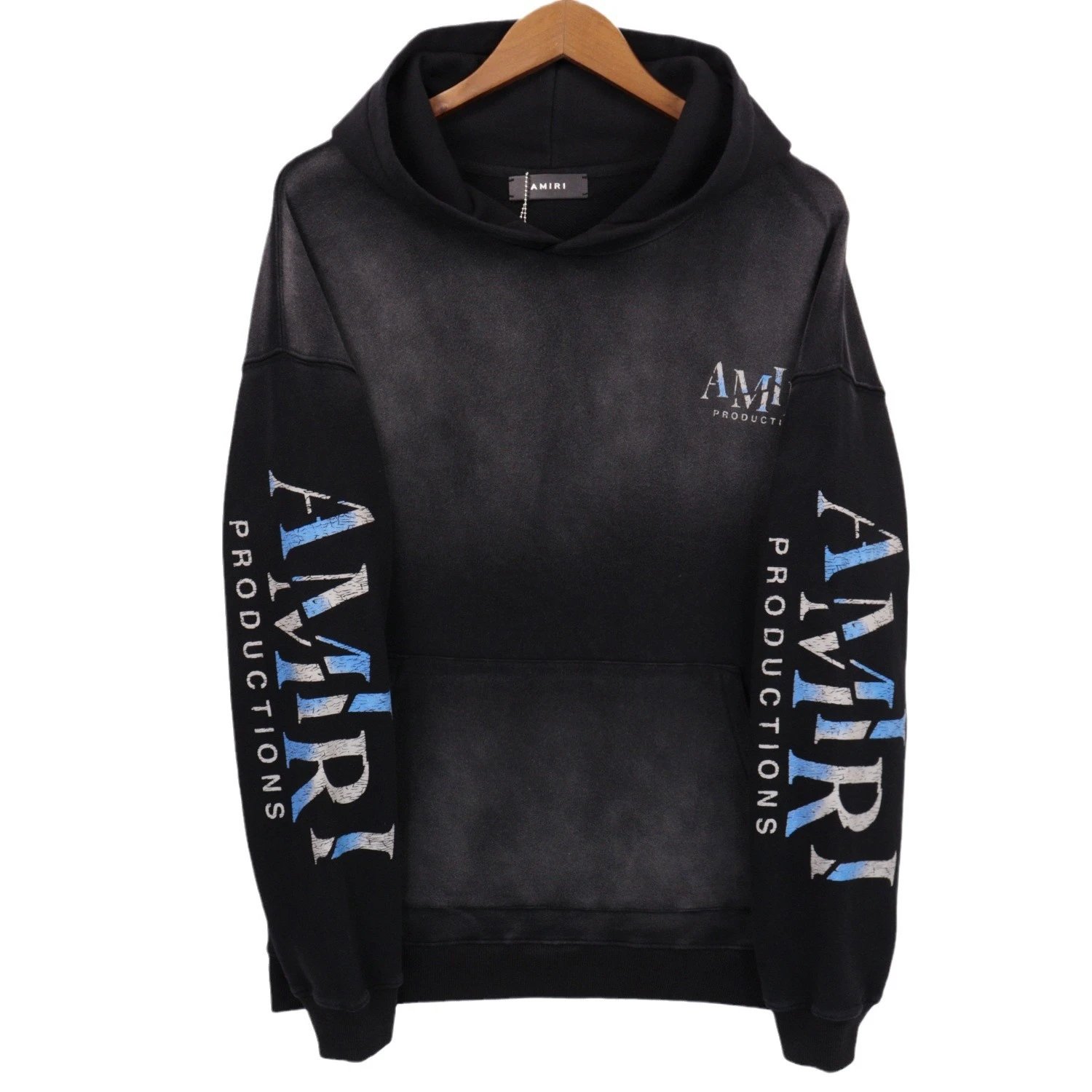 Amiri Oversized Hoodie Mask Print Black - Gallery Image 5 - Detailed View