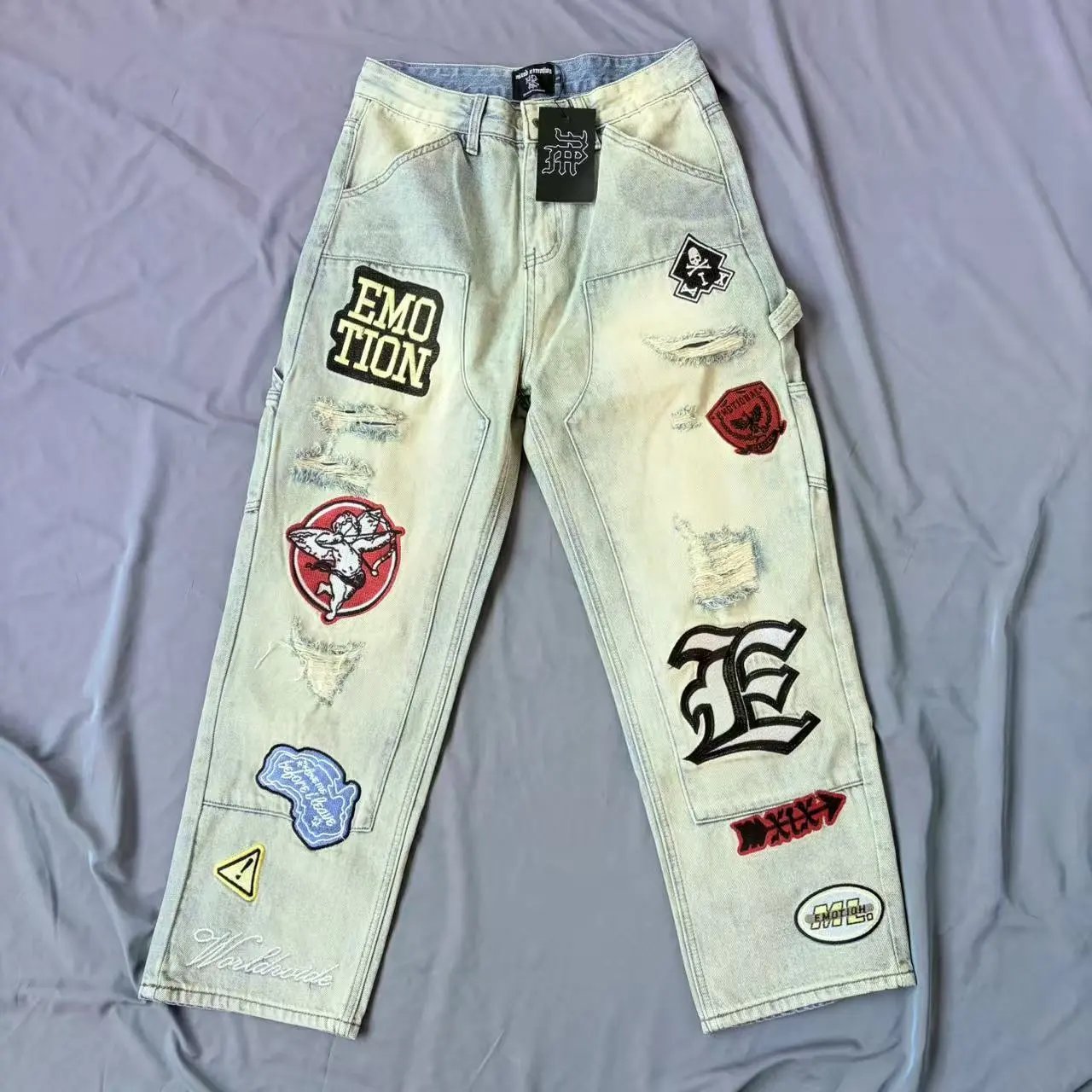MIXED&EMOTION Denim Pants Beige - High Quality Product Image - Cnfans