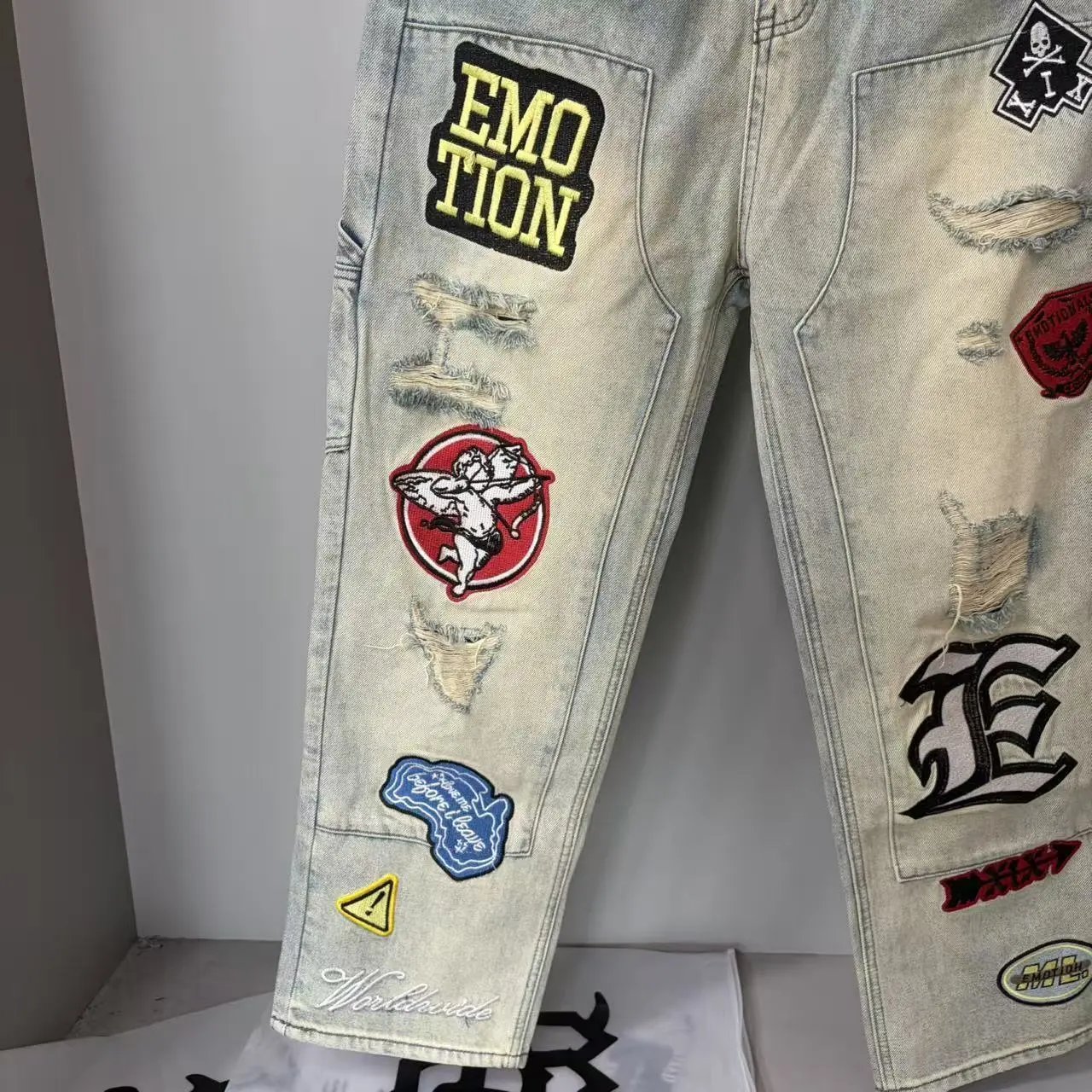 MIXED&EMOTION Denim Pants Beige - Gallery Image 3 - Detailed View
