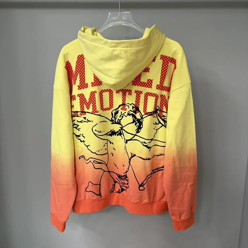 Mixed Emotion Gradient Hoodie Yellow/Orange - Gallery Image 2 - Detailed View