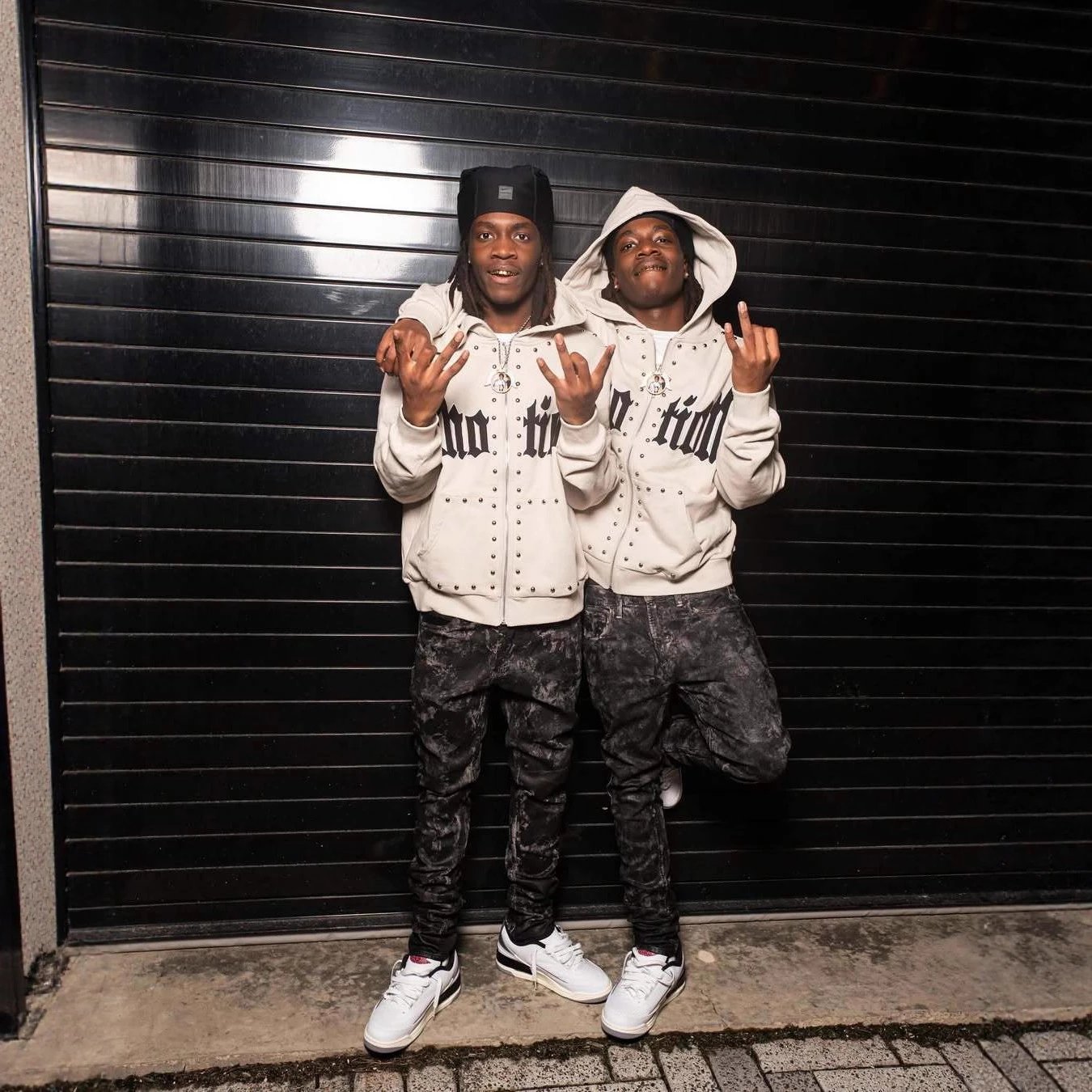 Mixed&Emotion Beaded Hoodie Grey - Gallery Image 2 - Detailed View