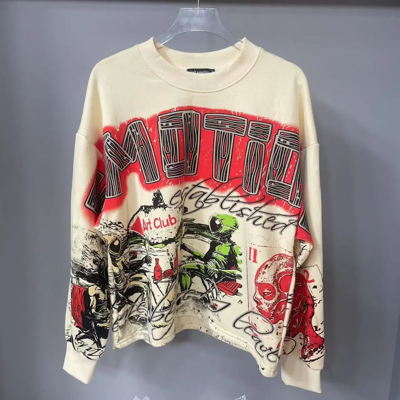 MIXED&EMOTION Alien Graffiti Sweatshirt Multicolor - High Quality Product Image - Cnfans