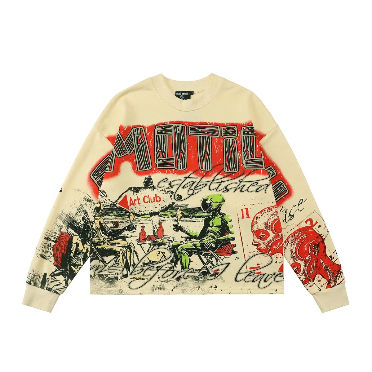 MIXED&EMOTION Alien Graffiti Sweatshirt Multicolor - Gallery Image 5 - Detailed View