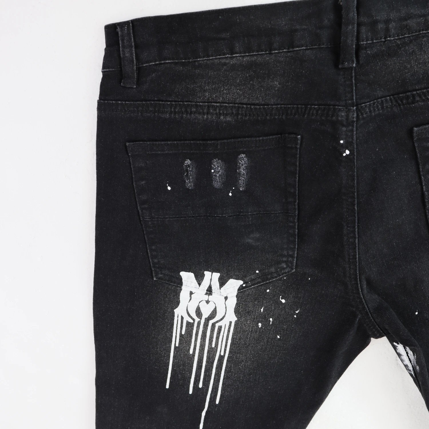 Amiri Denim Pants Paint Splatter - Gallery Image 2 - Detailed View