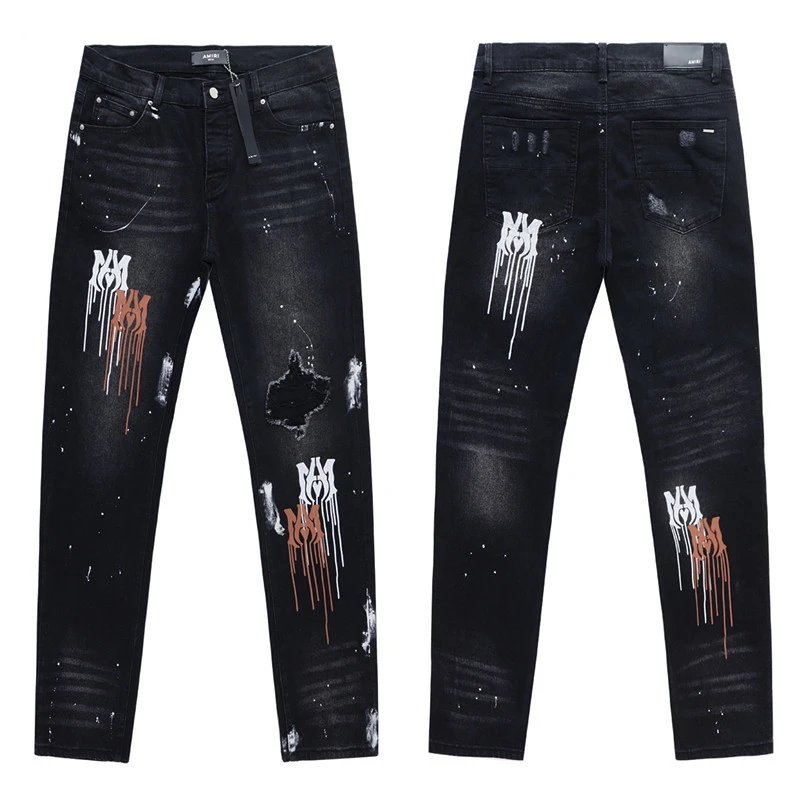 Amiri Denim Pants Paint Splatter - Gallery Image 5 - Detailed View