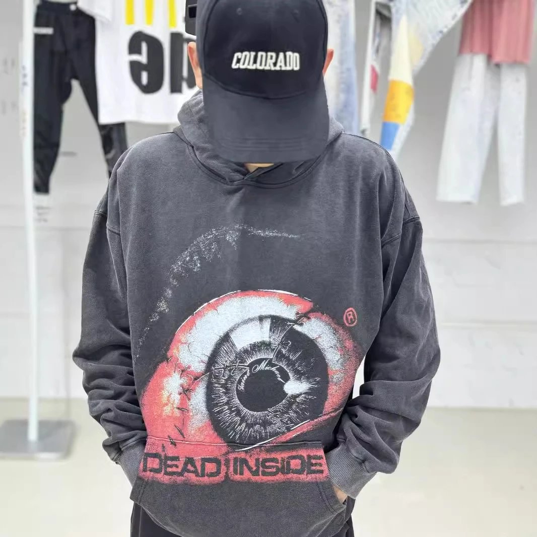 Saint Rodman Washed Hoodie Black - Gallery Image 4 - Detailed View