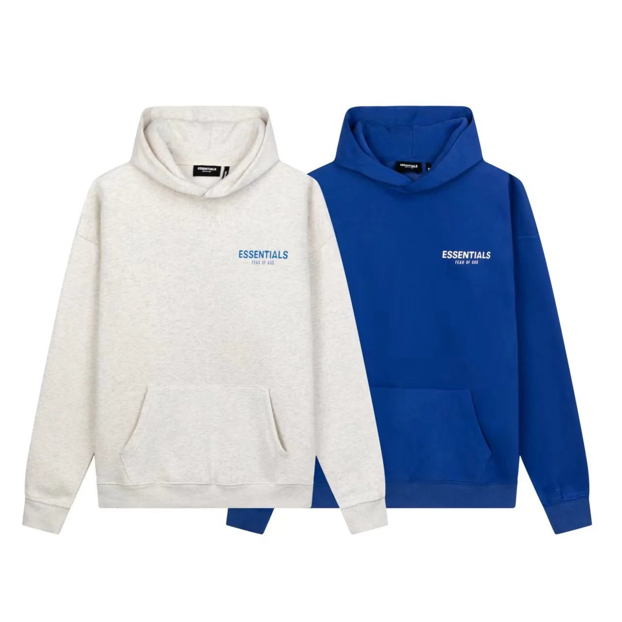 Unisex Streetwear Cotton Hoodie Crenshaw Script Royal Blue - Gallery Image 5 - Detailed View