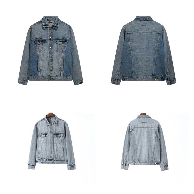 Vintage Washed Denim Jacket Oversized Streetwear Ice Blue - Gallery Image 1 - Detailed View