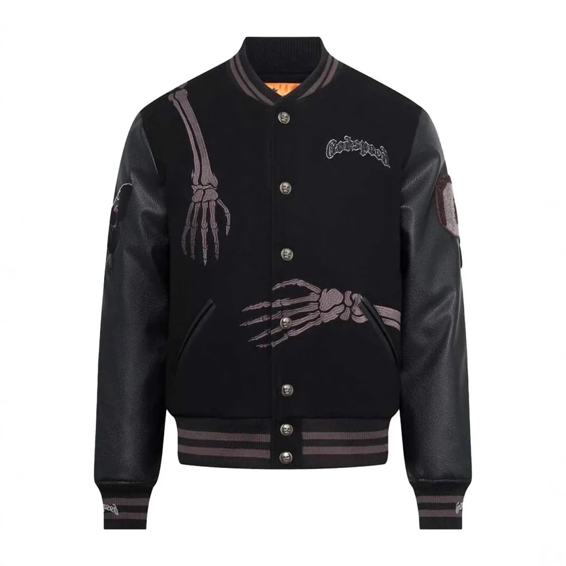 Godspeed Skeleton Embroidery Jacket Black - Gallery Image 2 - Detailed View
