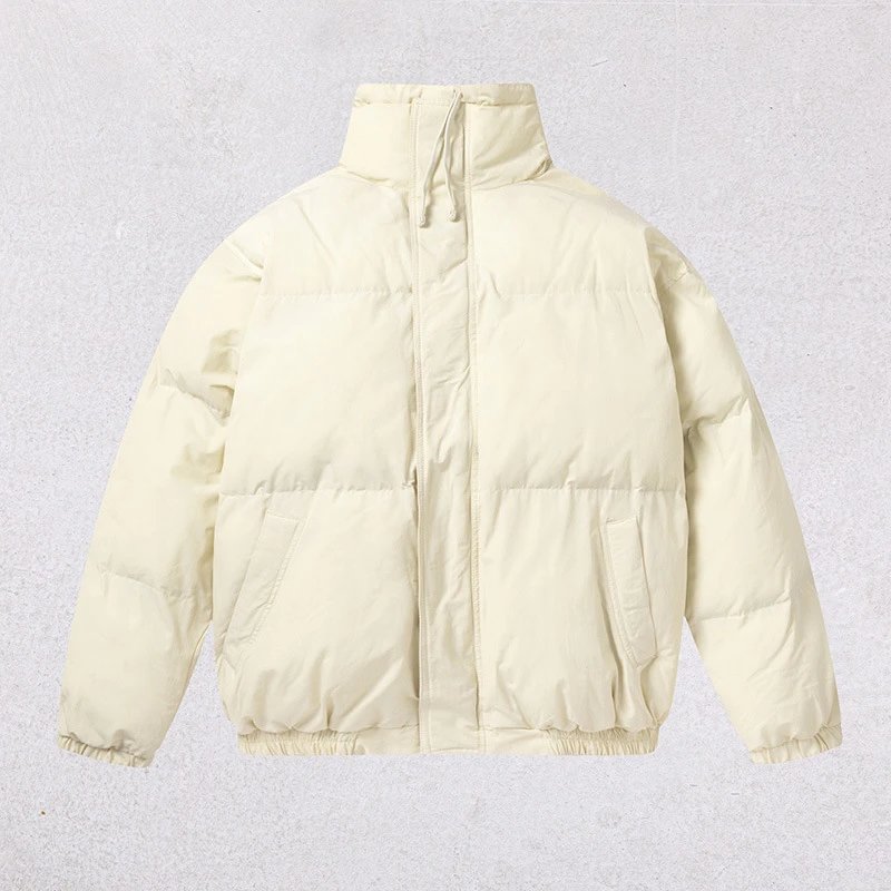 Street Style Puffer Jacket Winter Unisex Reflective Beige - Essentials - Cnfans - $57.74