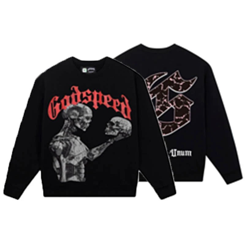 Godspeed Skull Geometric Sweatshirt Black - Gallery Image 2 - Detailed View