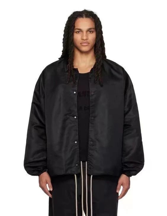Streetwear Essentials Letter Print Windbreaker Jacket Ebony Black - Gallery Image 4 - Detailed View