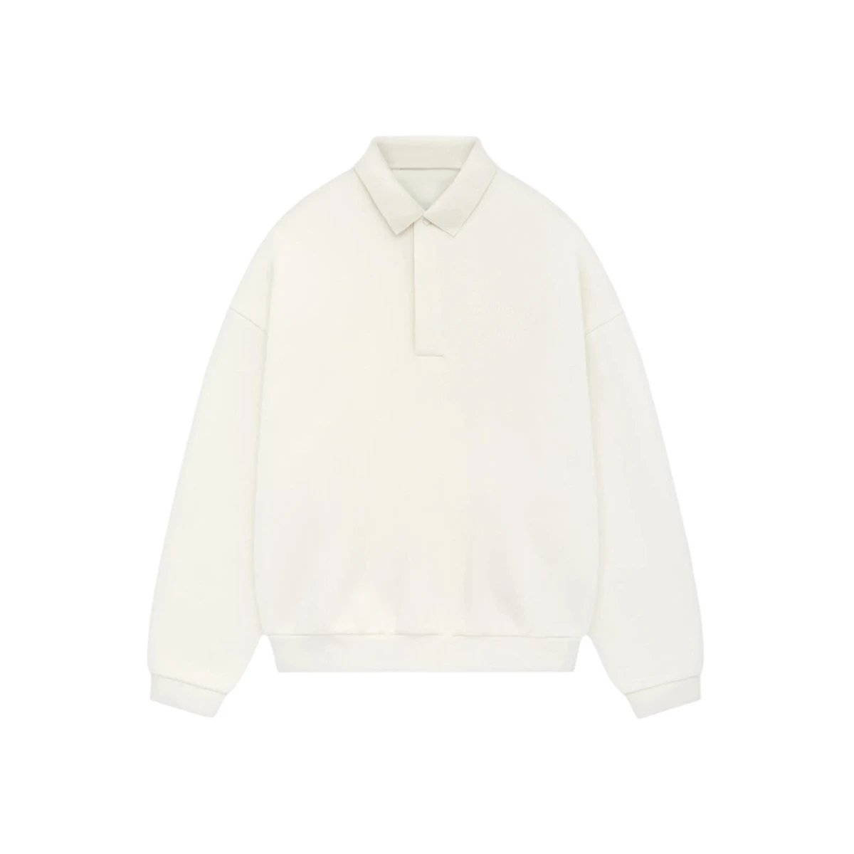 Unisex Fleece Polo Sweatshirt Long Sleeve Ivory - Related Product - Cnfans