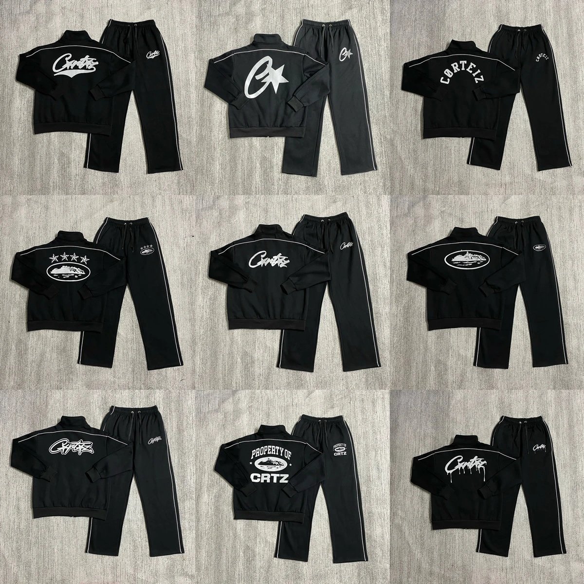 Corteiz Reflective Logo Track Set Black - Gallery Image 4 - Detailed View