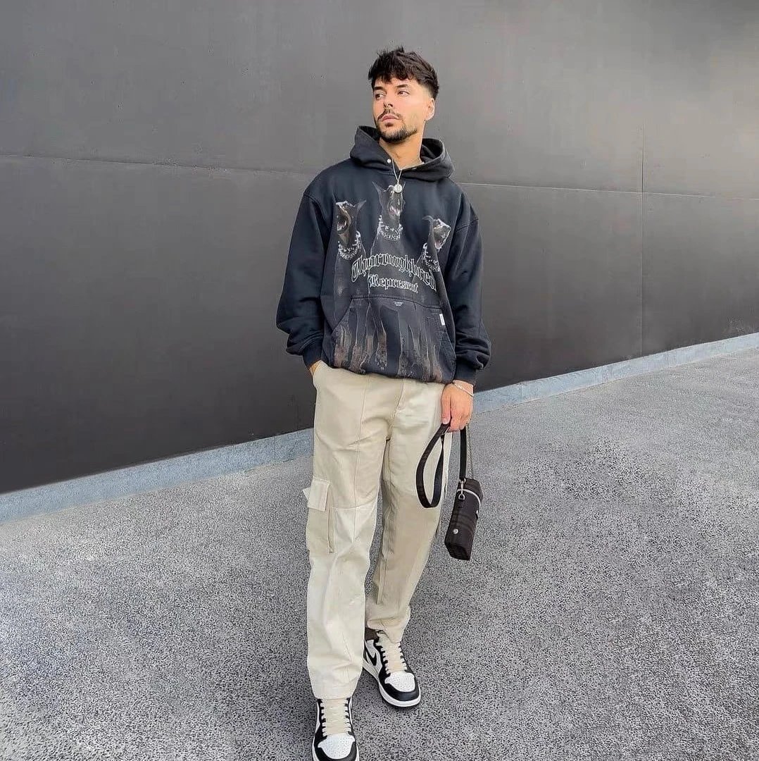 Represent Doberman Vintage Hoodie Grey - Gallery Image 3 - Detailed View