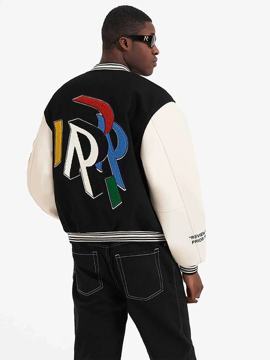 Represent Embroidered Varsity Jacket Multicolor - Gallery Image 4 - Detailed View