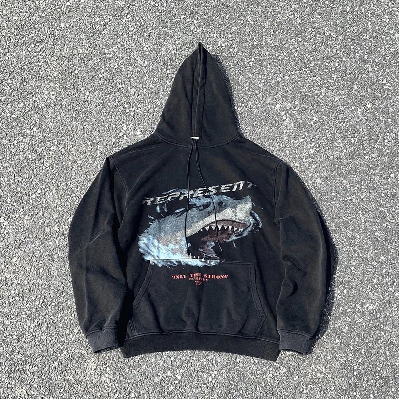 Represent Vintage Washed Hoodie Black - Gallery Image 2 - Detailed View