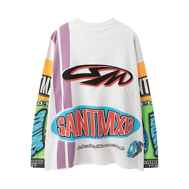 Saint Graffiti Long Sleeve Tee Multicolor - Gallery Image 5 - Detailed View