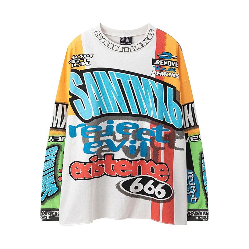 Saint Graffiti Long Sleeve Tee Multicolor - High Quality Product Image - Cnfans