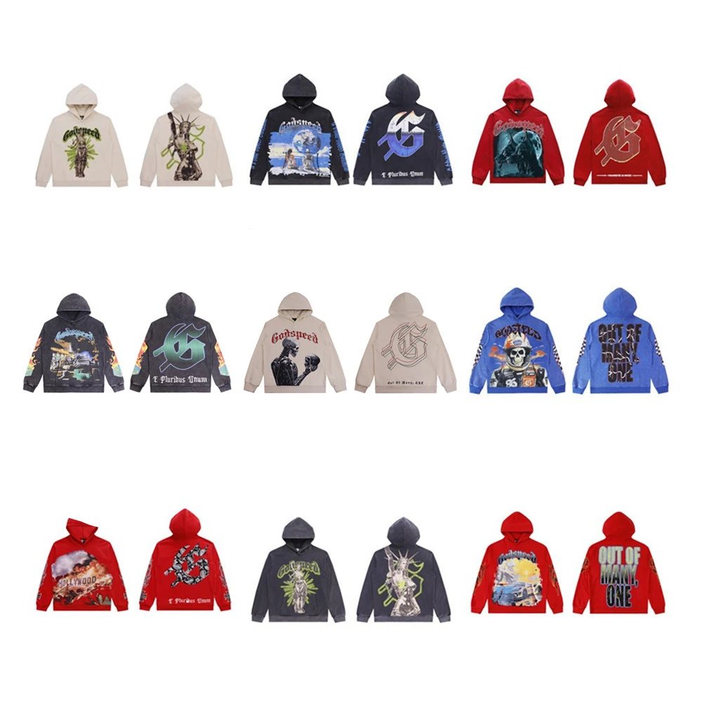 Godspeed Skull Letter Hoodie Multi - High Quality Product Image - Cnfans