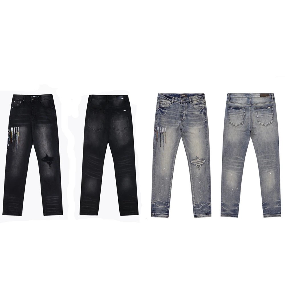 Amiri Multicolor Paint Drip Jeans - High Quality Product Image - Cnfans