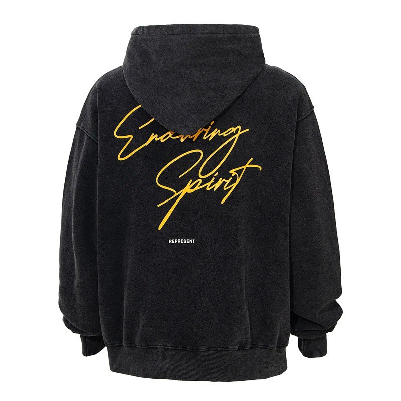 Represent Retro Art Hoodie Black - Gallery Image 4 - Detailed View