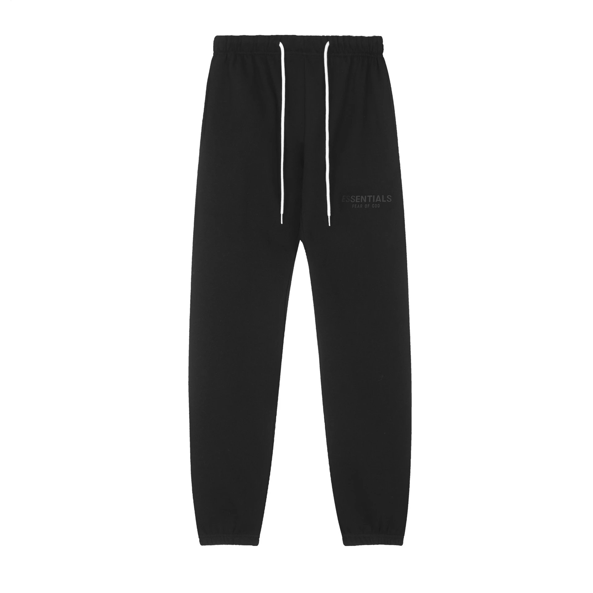 Unisex Fleece Hoodie Sweatpants Set Winter Jet Black - Essentials - Cnfans - $25.48