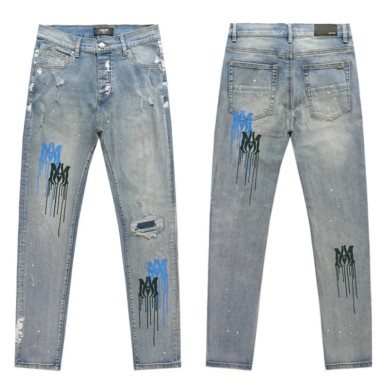 Amiri Denim Pants Paint Splatter - Gallery Image 4 - Detailed View