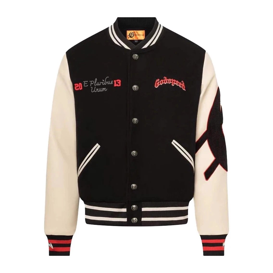 Godspeed Skeleton Embroidery Jacket Black - Gallery Image 4 - Detailed View