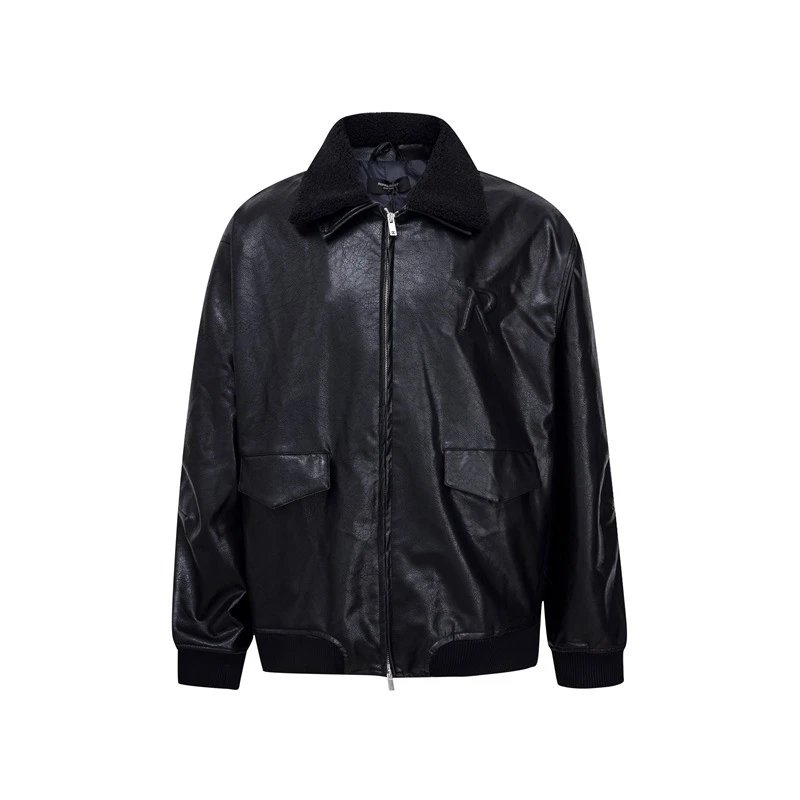 Represent PU Leather Jacket Black - High Quality Product Image - Cnfans