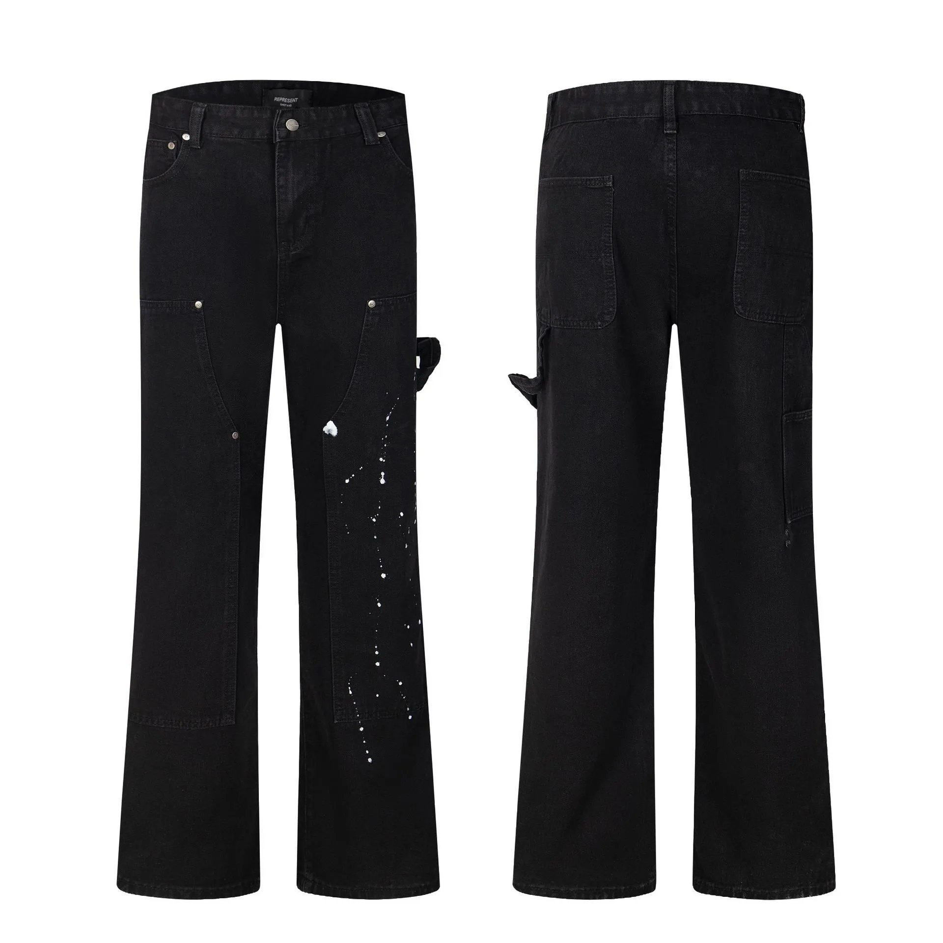 Represent Splash Denim Pants Black - High Quality Product Image - Cnfans