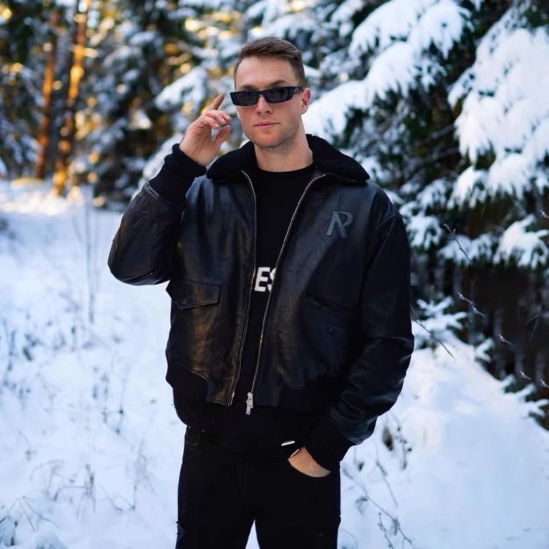 Represent PU Leather Jacket Black - Gallery Image 2 - Detailed View