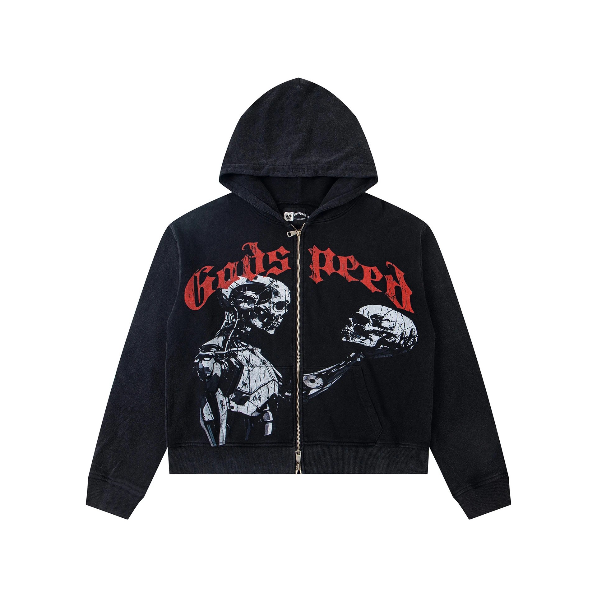 Godspeed Skull Print Hoodie Multicolor - Gallery Image 3 - Detailed View